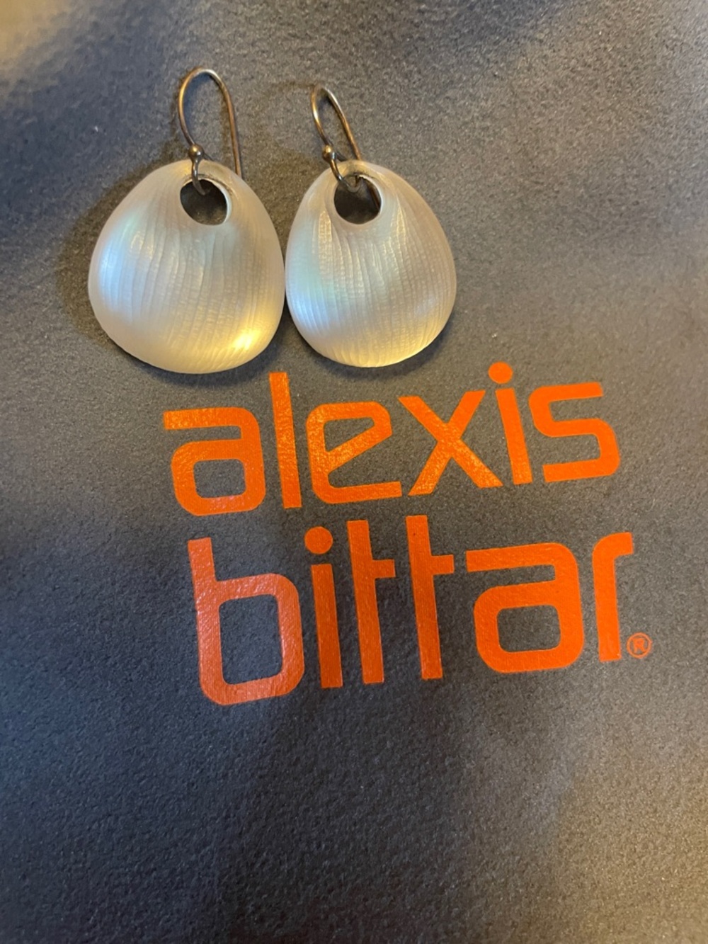 Alexis Bittar White Teardrop Earrings